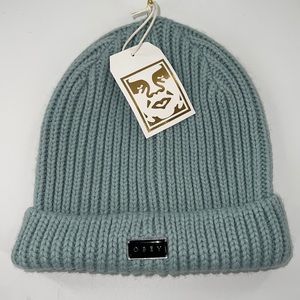 Obey Cuffed Larson Beanie Hat Chunky Knit